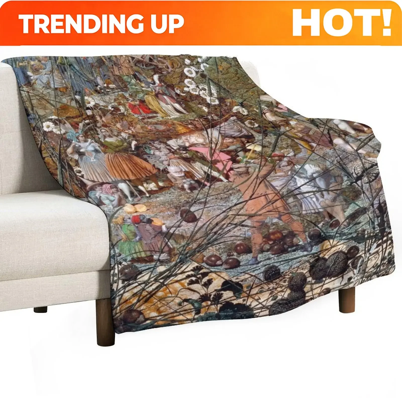 Custom The Fairy Feller's Master Stroke - Richard Dadd Throw Blanket Soft Bedroom Blanket For Night Sleeping