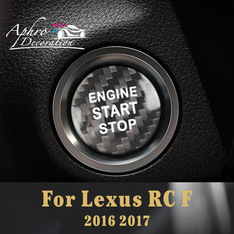 

For Lexus RC F Car Engine Start Stop Button Cover Real Carbon Fiber Sticker 2016 2017
