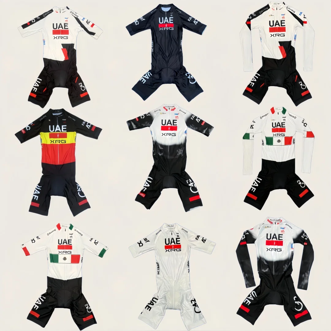 LASER CUT Skinsuit 2025 2026 UAE XRG TEAM Bodysuit SHORT Cycling Jersey Bike Bicycle Clothing Maillot Ropa Ciclismo