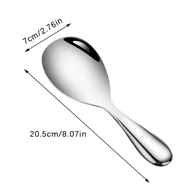 ช้อนข้าวสแตนเลสสตีล304ช้อนตักขนาดใหญ่จุได้เยอะช้อนตักอาหารหนาอเนกประสงค์ช้อนเสิร์ฟบุฟเฟ่ต์