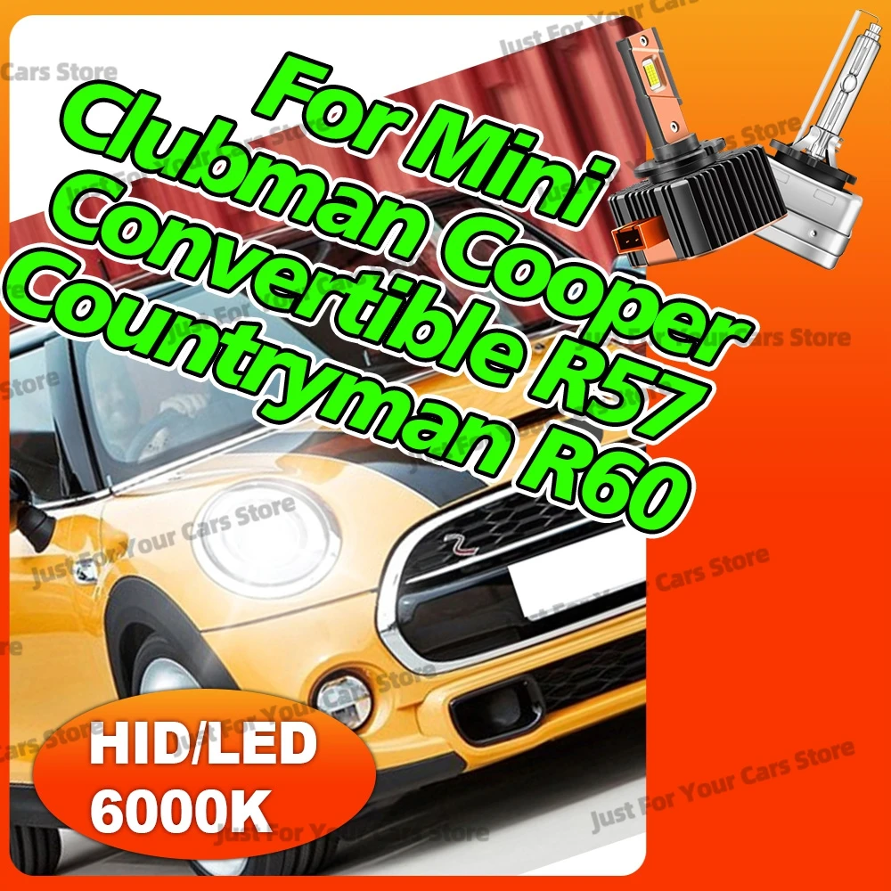 

2x 6000K HID/LED Headlight D1S 12V D1 For Mini Clubman 2007-2012 Cooper R55 R56 R57 R58 R59 Convertible R57 Countryman R60 2010+