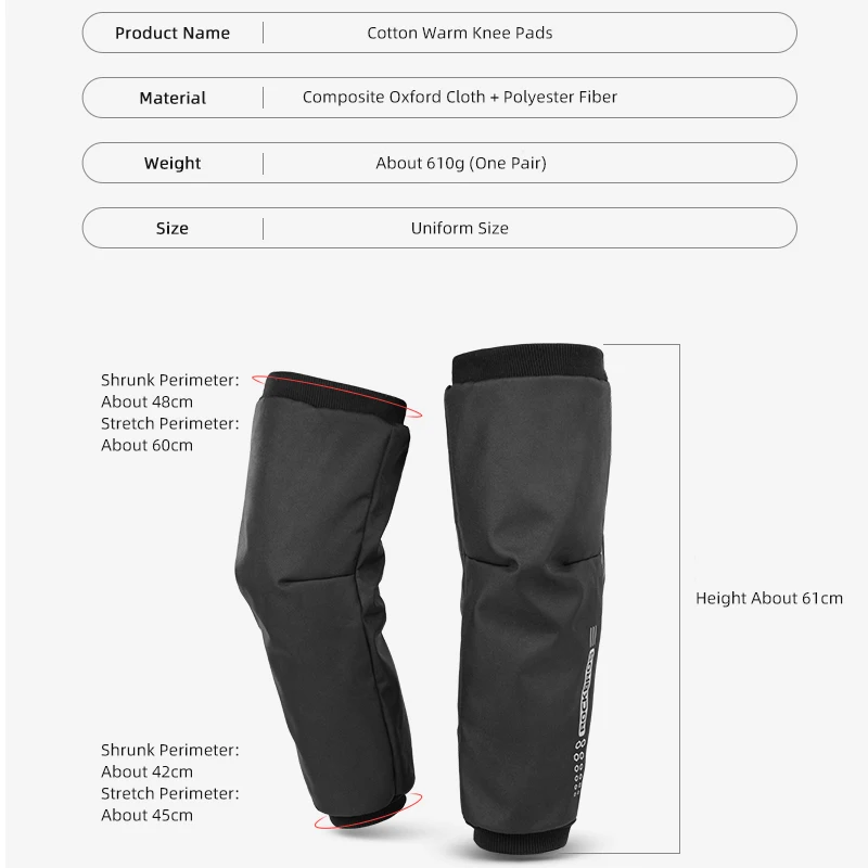 ROCKBROS electric bicycle Knee Pads Motorcycle windproof Resistant cold Keep Warm Men Women Cycling Accessories