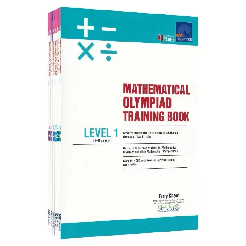 6PCS Singapore SAP Mathematical Olympiad Training Book Real Question Math Workbook Level 1 2 3 4 5 6