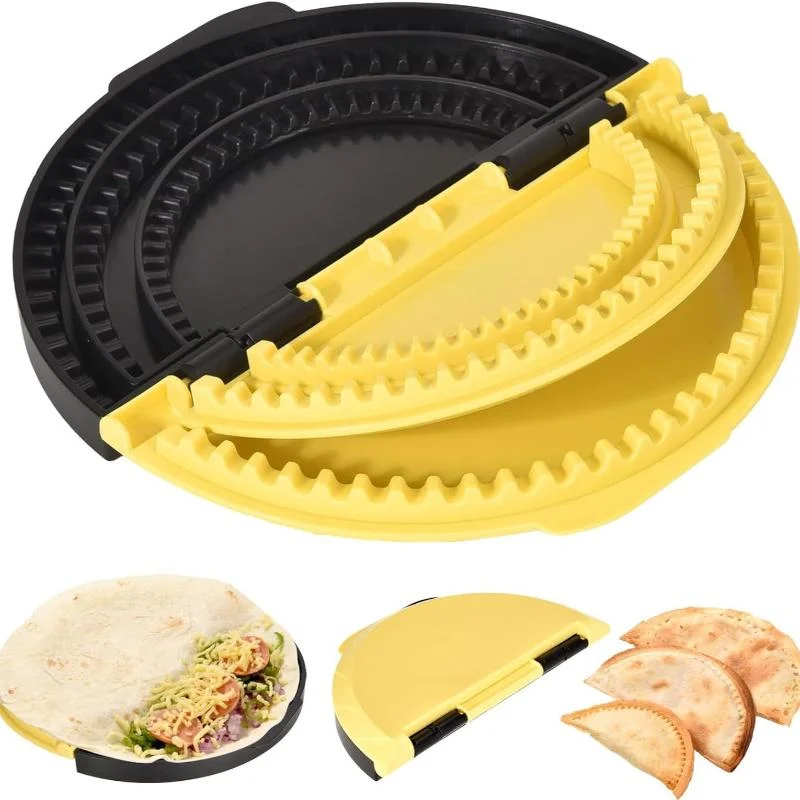 

Tortilla Press Sealer Adjustable 3-in-1 DIY Sandwich Making Mold for 6 To 10 Inch Quesadilla Taquito Taco Maker Kitchen Gadget