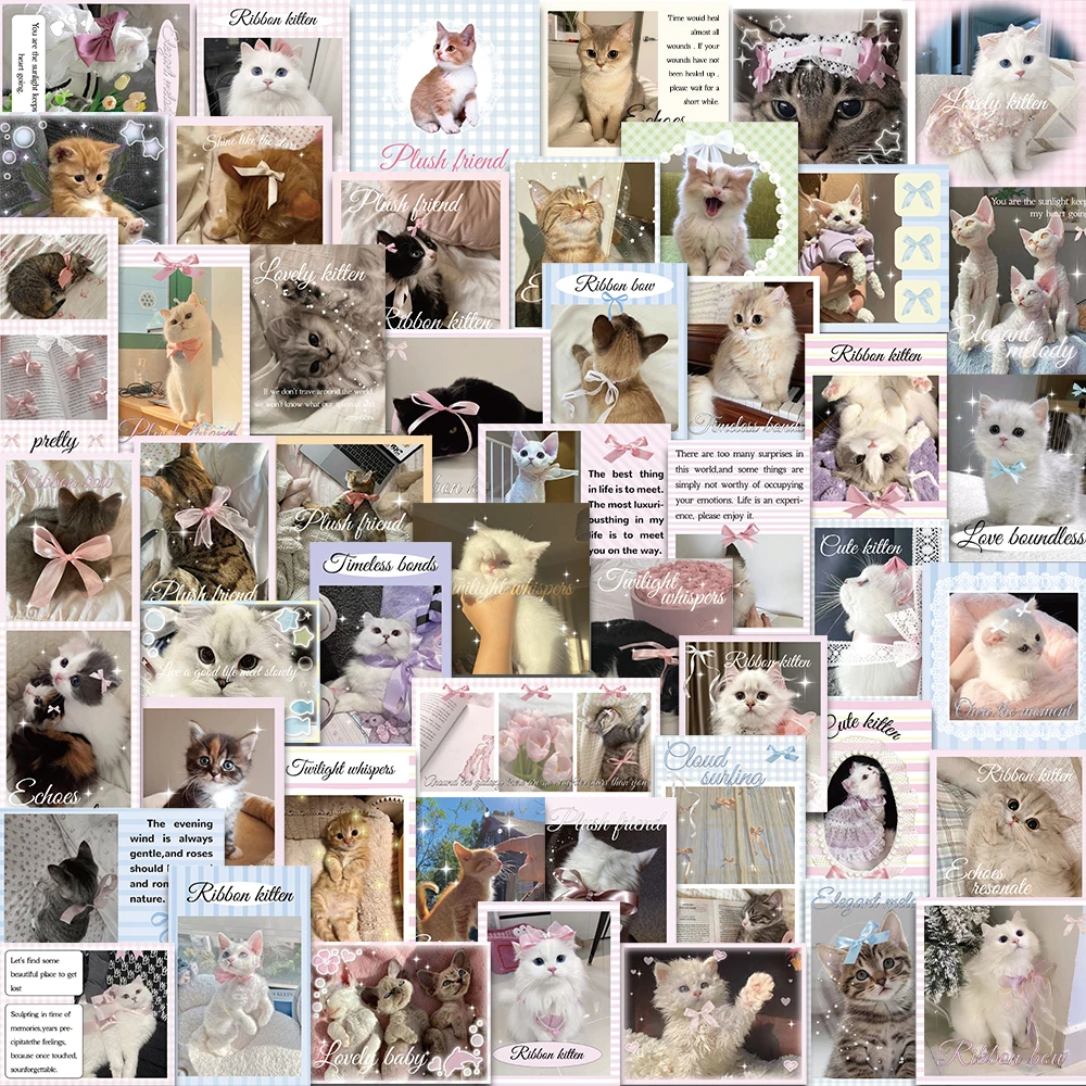 50PCS Nette Ballett Stil Katze Graffiti Aufkleber Scrapbooking Collage Material Telefon Fall/Gitarre/Party/Briefpapier/Tagebuch Dekorative
