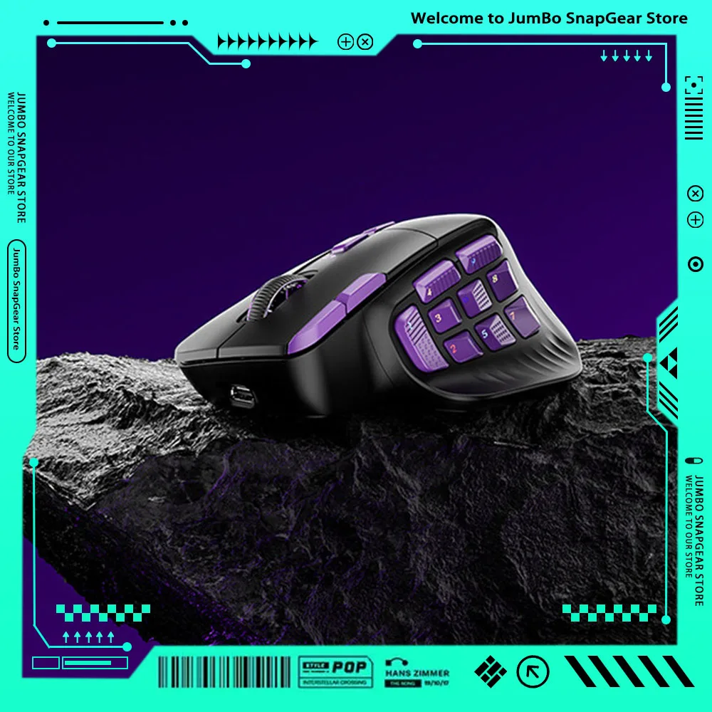 TAIDU TSG908 Esports Mouse Gaming Three Mode Wireless PAW3950 Multi Button Custom Hollow 8K Compatible Desktop Big Hand Gift