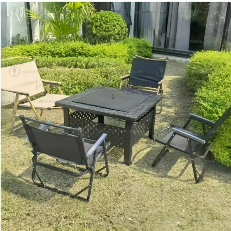 Surrounding Tea Making Stove Full Set - Outdoor Courtyard Square Stove for Tea Ceremony & Barbecue Gatherings