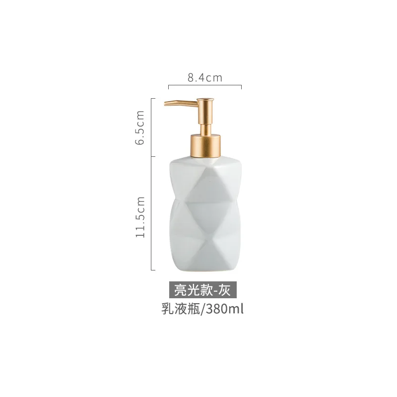 Nordic Glaze Series Ceramic Soap Bottle Hand Sanitizer Dispensing Bottle Shower Gel Shampoo Lotion Pump Bottle Bathroom Storage