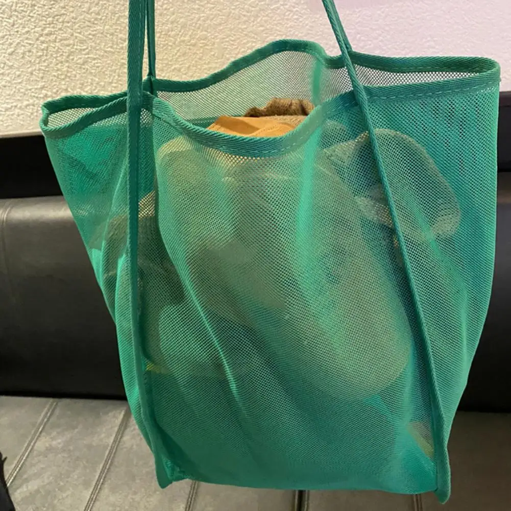 

Women Beach Bag Transparent Mesh Beach Tote Capacity Mesh Beach Bag for Women Foldable Tote Shoulder Bag with Breathable Design