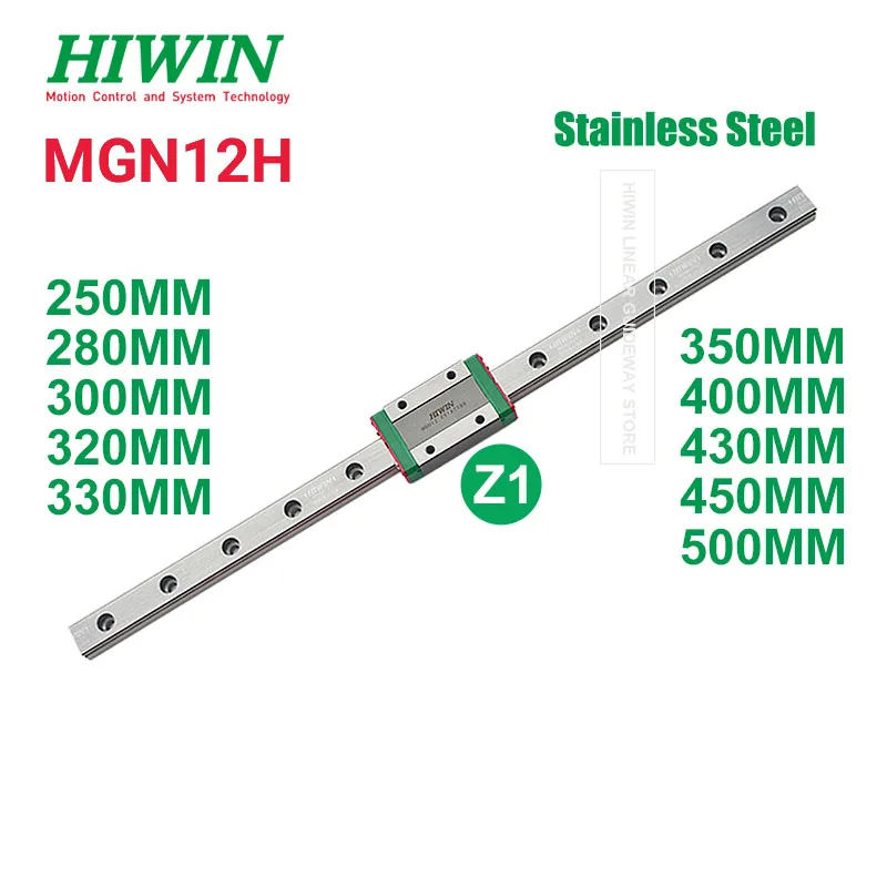 Hiwin MGN12H Z1 Hiwin MGN12 Szyna liniowa 200 250 280 300 320 330 350 360 370 380 400MM +Hiwin MGN12H Z1 Blok wstępnie załadowany