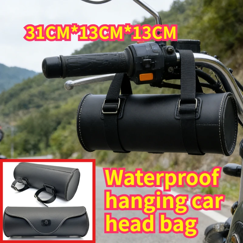 

Retro Waterproof Leather Bag for Motorcycle Electric Bike Bicycle Handlebar Tail Tool Storage Bag