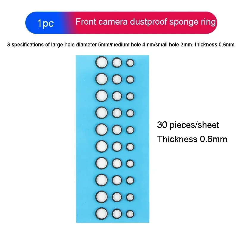 YCS 5mm/4mm/3mm Inner Diameter Dust-proof Sticker Sponge Ring for Mobile Phone Front Camera Dustproof Sponge Foam Ring