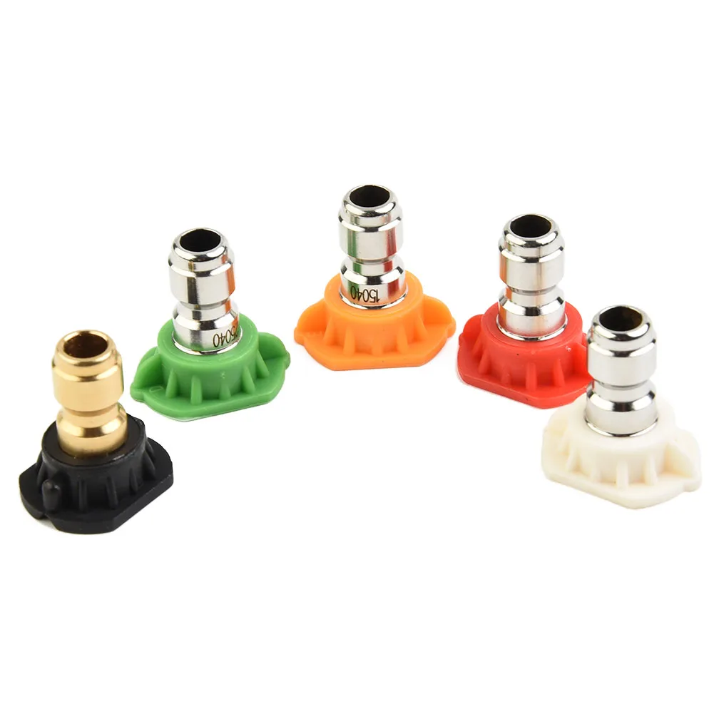 Spray Nozzle 1/4inch Pressure Washer Sprayer Tips Nozzles High Power Quick Connect Attachment Max 3600 PSI 5 Color Nozzles