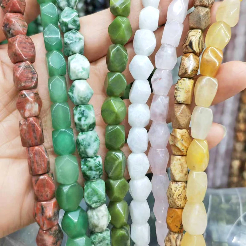 

New Natural Stone Cut Corner Loose Beads Handmade DIY Bracelet Necklace Earrings Jewelry Accessories Wholesale