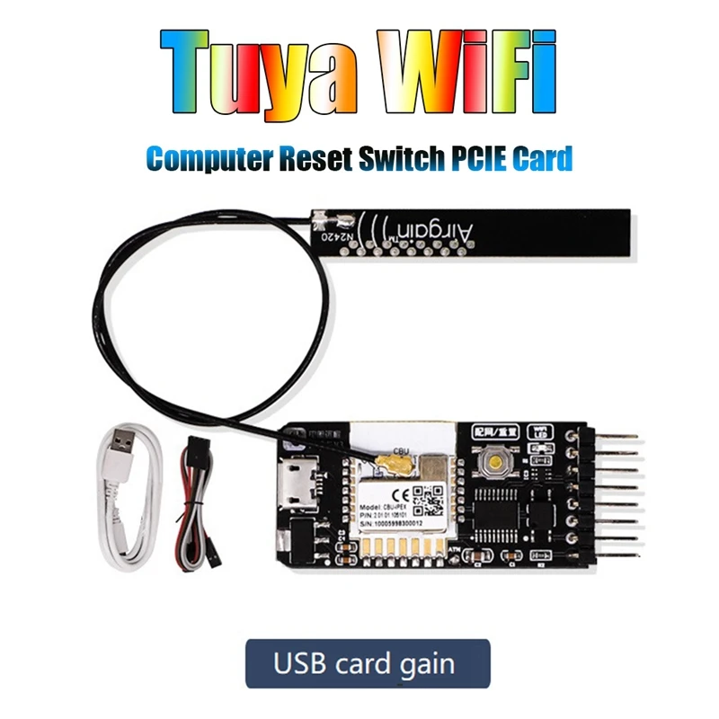 Tuya Computer Power Reset Switch PCIE Card Wifi+Antenna For Desktop Computer APP Control For Google Home,Echo,Siri