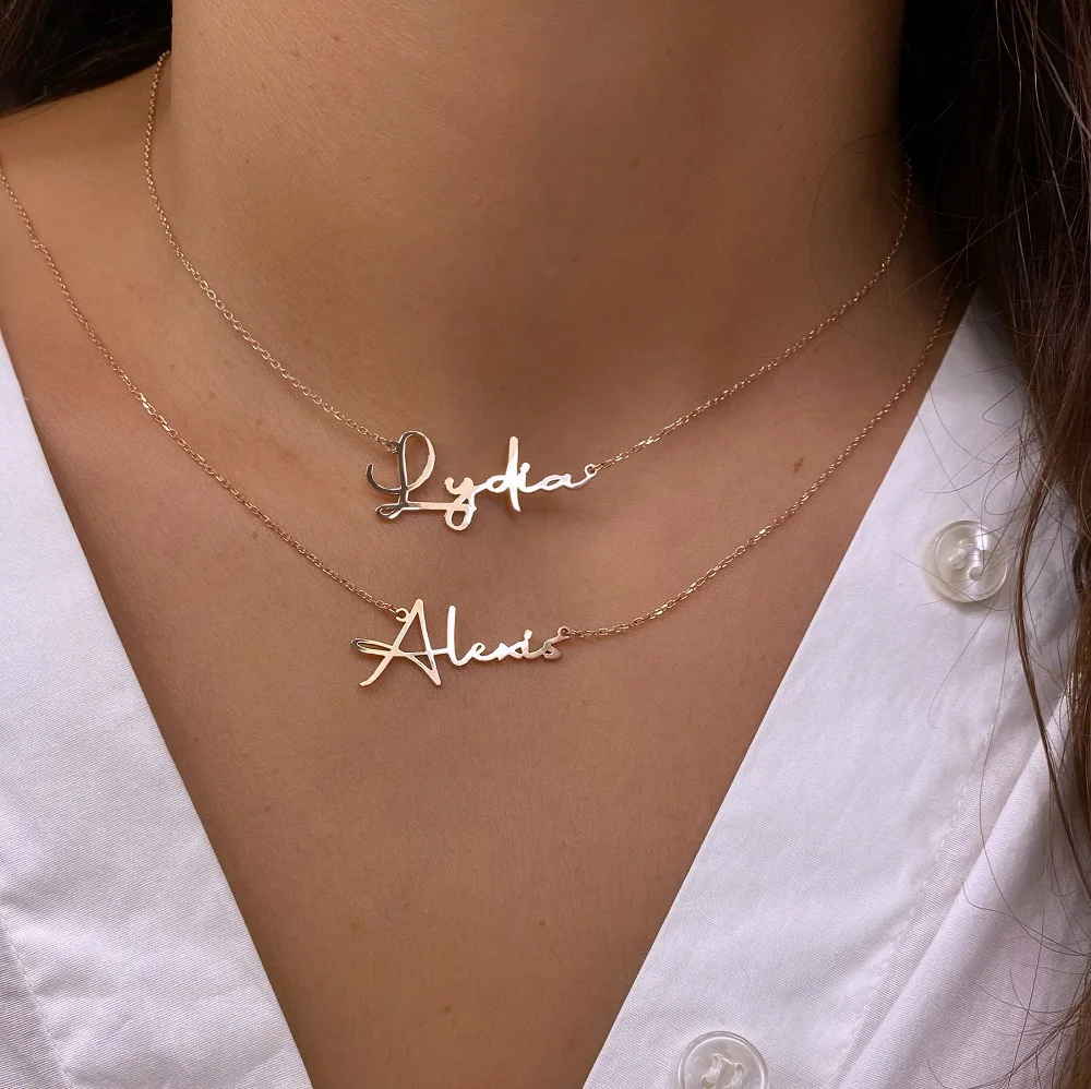 

Custom Name Necklace Personalized Golden Choker Stainless Steel Necklaces For Women Man Custom Stainless Steel Jewelry Gift