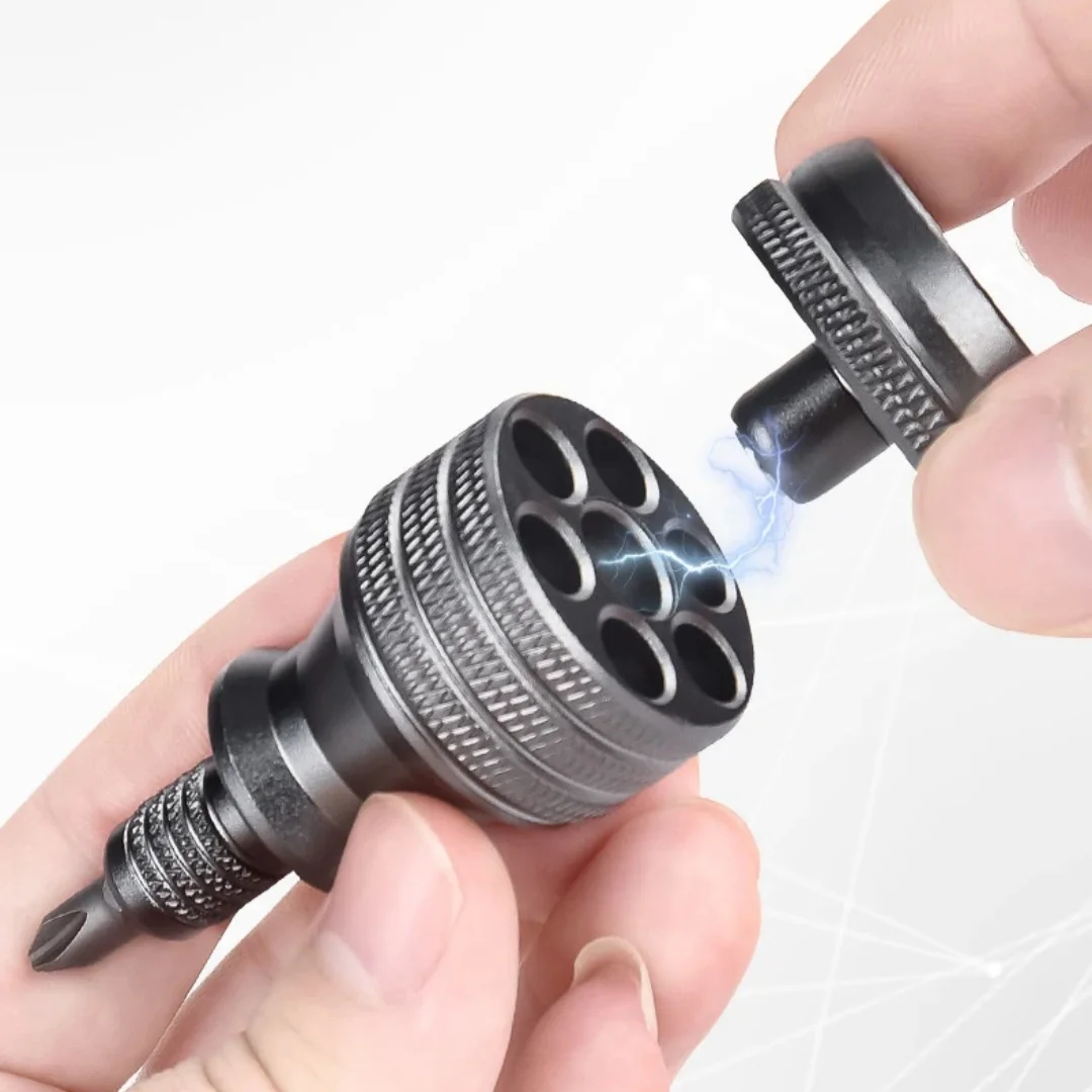 7 in 1 Mini cacciavite Cacciavite in lega di alluminio Torx Phillips Kit di punte per cacciavite Strumento di riparazione domestico portatile