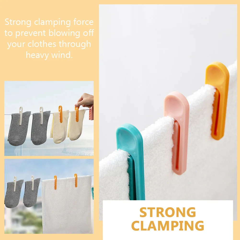 

20pcs Windproof Clothes Clamps Plastic Multi-Function Fixing Clips For Outdoor Drying Anti-Drop Strong Hold Underwear Socks