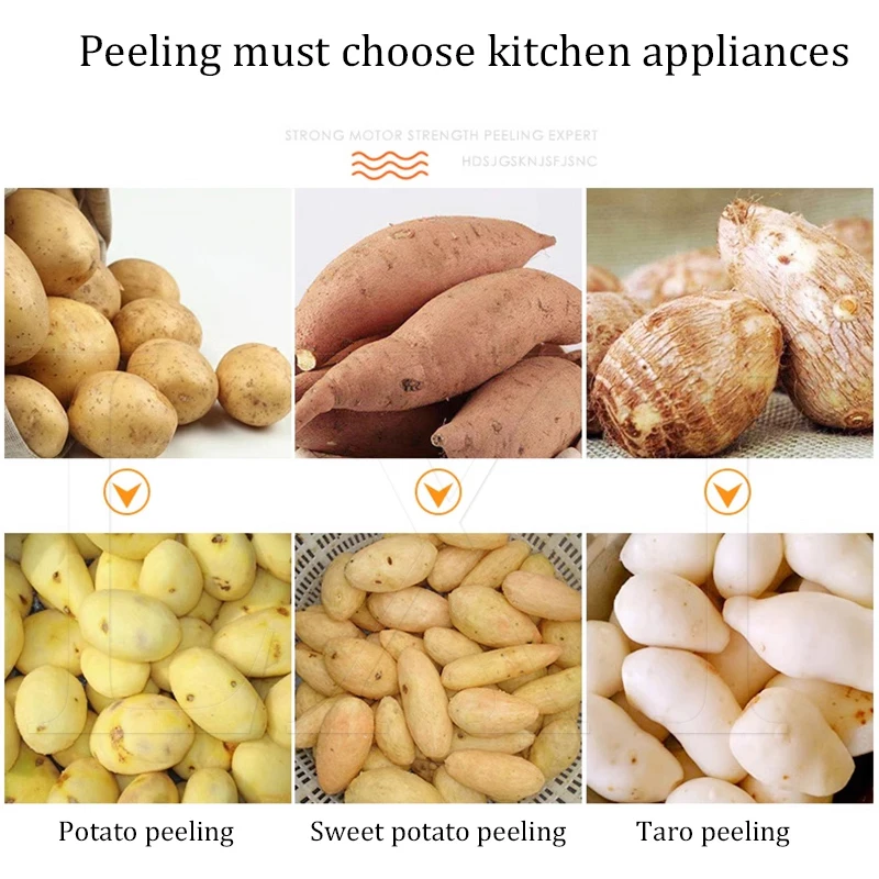 Commercial Electric Potato Peeler Machine Peeling Cleaning Industrial Washing Fruit Vegetable Washer