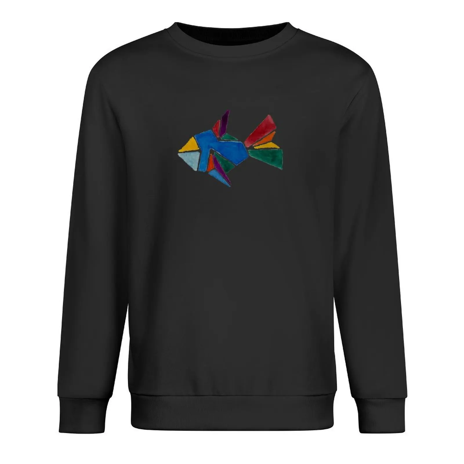 

Rainbow watercolor origami fish Pullover anime clothing men's winter sweater tracksuit men tracksuit new sweatshirt