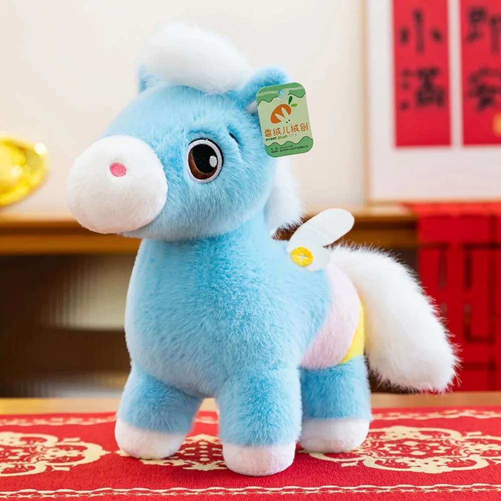Traditional Cartoon Animal Horse Stuffed Lucky Cute Chinese Zodiac Horse Red 25cm/30cm Pony Spring Festival