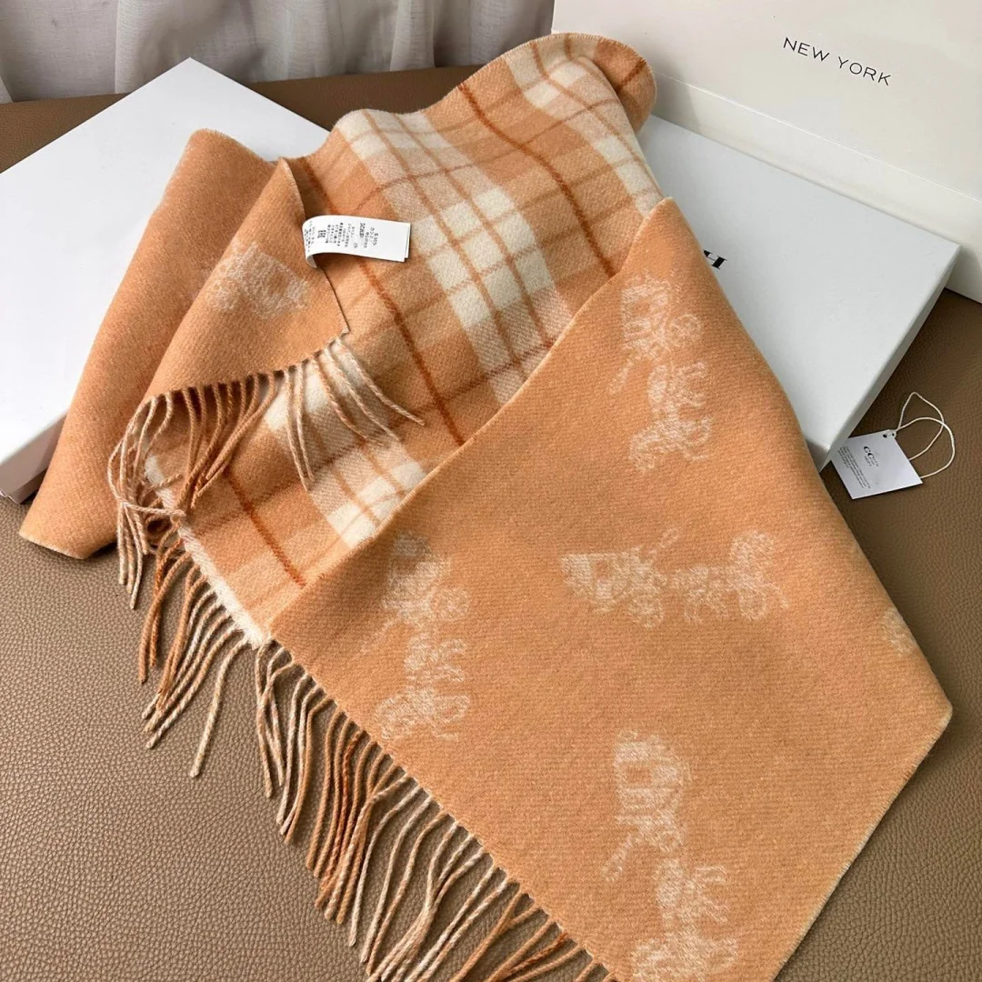 Luxury Brand Winter Warm Scarf Pashmina Men Women Wool Cashmere Scarf Shawl Classic Carriage Pattern Brand Factory Direct Sales