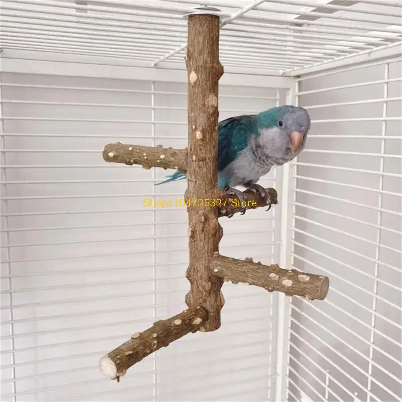 

D8KF Natural Parrots Perches Bird Stand Poles Climbing Standing Branches Toy for Chewing and Playing