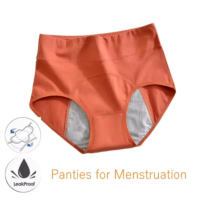 Majtki do menstruacji bawełniane majtki menstruacyjne wysokiej talii bielizna okresowa Culotte Menstruelle szczelne Bragas Menstruales