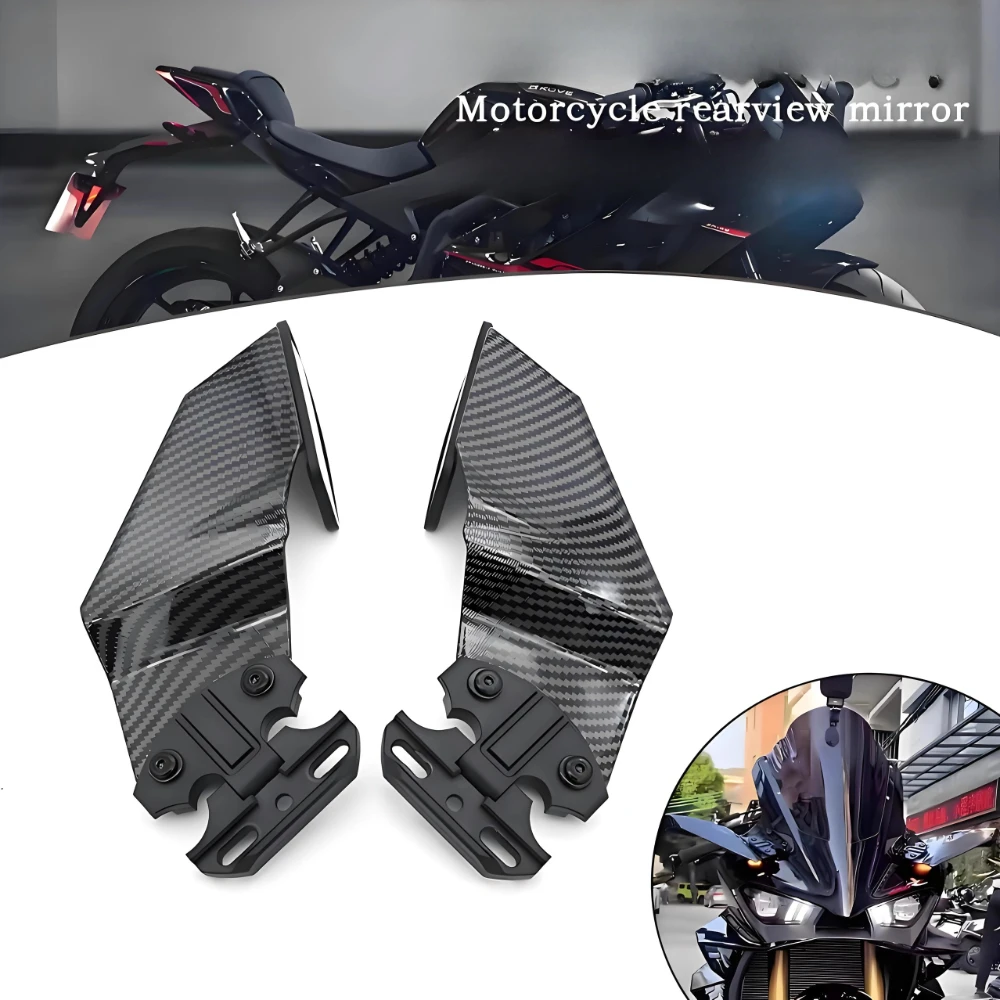 

Motorcycle Side Spoiler With Rearview Mirror Fixed Wing Kit For Honda CBR650R CBR500R CFMOTO 450SR 450SS Universal Adjustable
