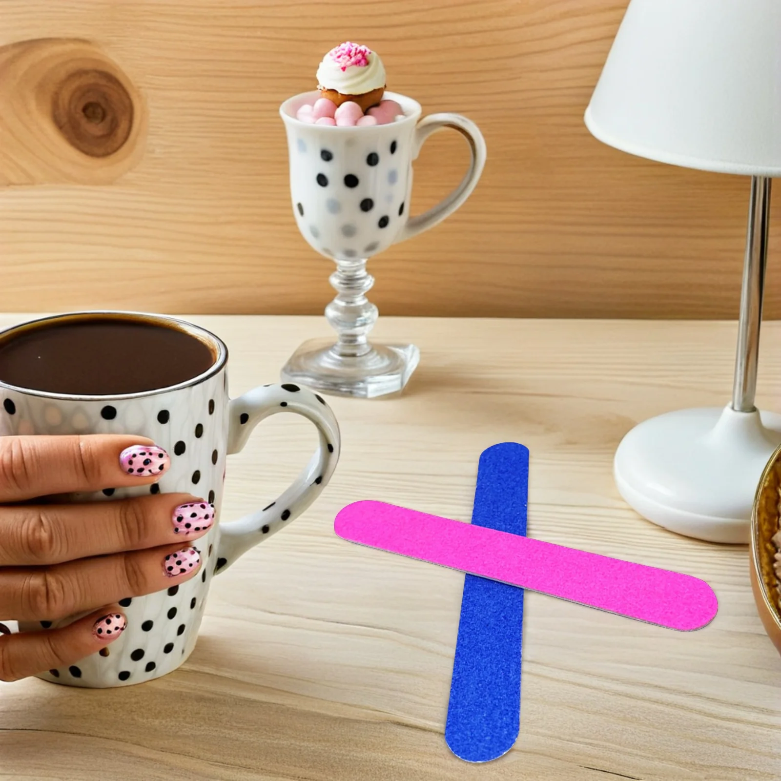 

100Pcs 8cm Double Sided Nail Files for Smoothing Shaping Natural False Nails Safe Practical Salon Use Nail Files