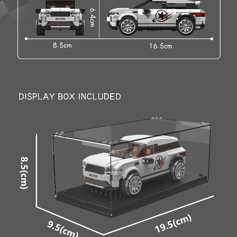 MOC 27056 Auto Model Bouwstenen Beroemde Serie Met Display Box 451 STKS Gemonteerd Collectible Voertuigen Speelgoed Kleine Bakstenen Geschenken