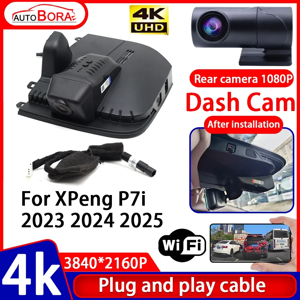 

ZhuCamX Video Recorder Night Visio 4K UHD Plug and Play Car DVR Dash Cam Camera for XPeng P7i 2023 2024 2025