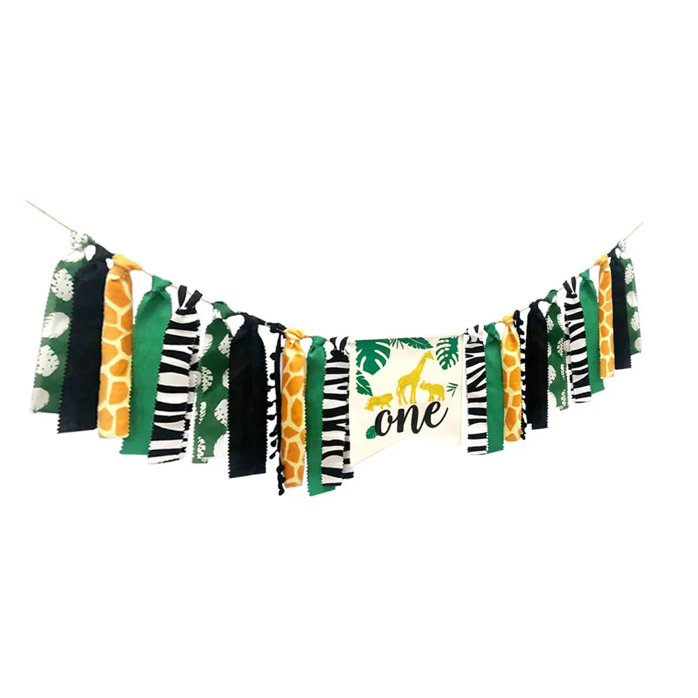 

Animal Theme Bunting Banner Jungle Decoration Hanging Flag For Birthday Party Photo Backdrop Wall Ornament Party Supplies