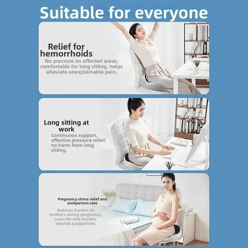 

Эргономичная подушка сиденья от геморроя, медленный отскок, нескользящая подушка сиденья с облегчением костей сидения, удобная регулируемая