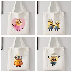 Flash Sales Shoulder Bag Reusable Shopping Bag Folding Handbags Tote Bag Convenient Large-capacity Cute M-Minions Lovely Gift