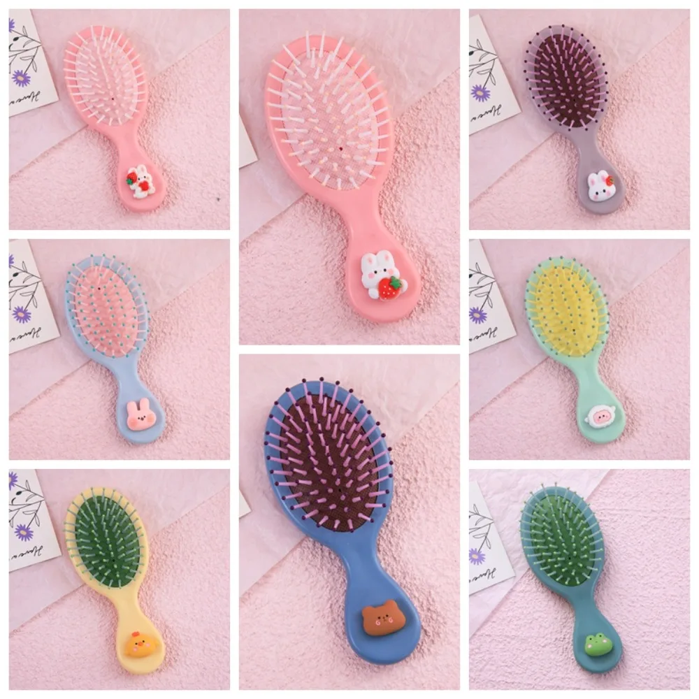 Dos desenhos animados Anti-Static Mini Air Bag Comb, Desenhos animados, Air Cushion Comb, cabeleireiro, portátil, Lovely Massage Comb, Maquiagem Ferramenta