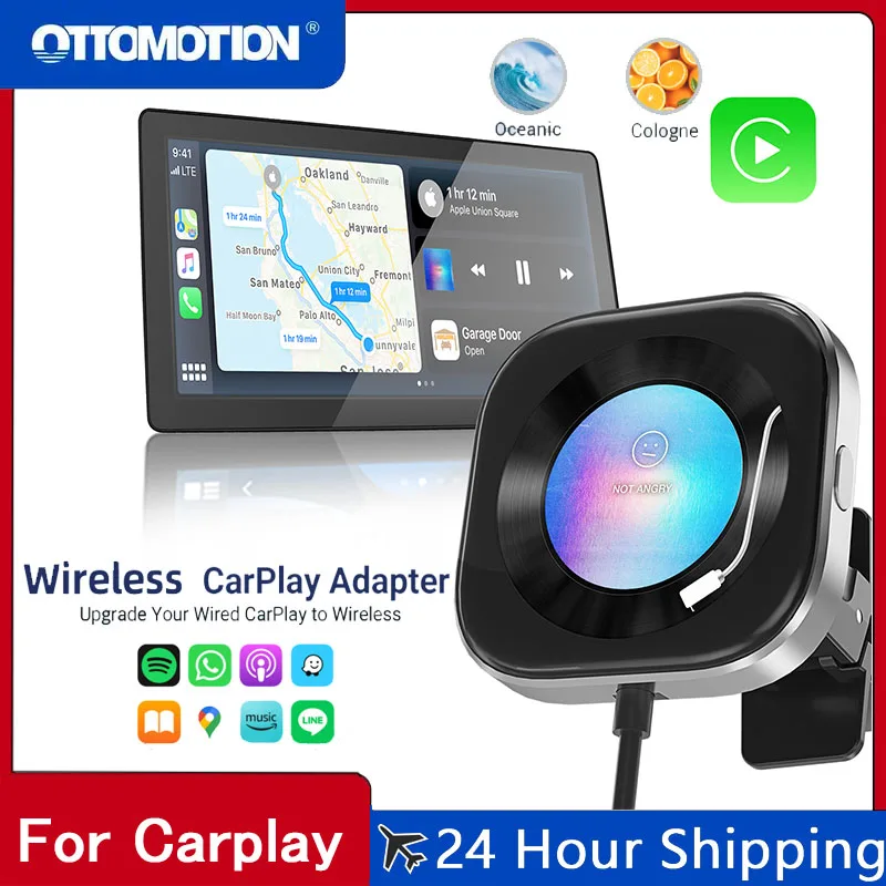 2024 New CarPlay Clip Wireless CarPlay Adapter with Car Dilfuser Digital Picture Frame Auto Accessories for VW Ford Benz Audi