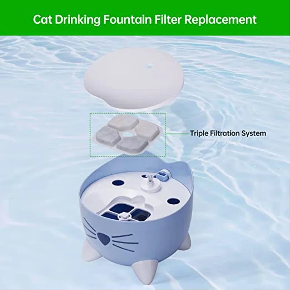 Activated Carbon Filter for Pi xi Cat Drinking Fountain Square Filters 12 Replacement Cat Dog Water Dispenser Replacement Filter