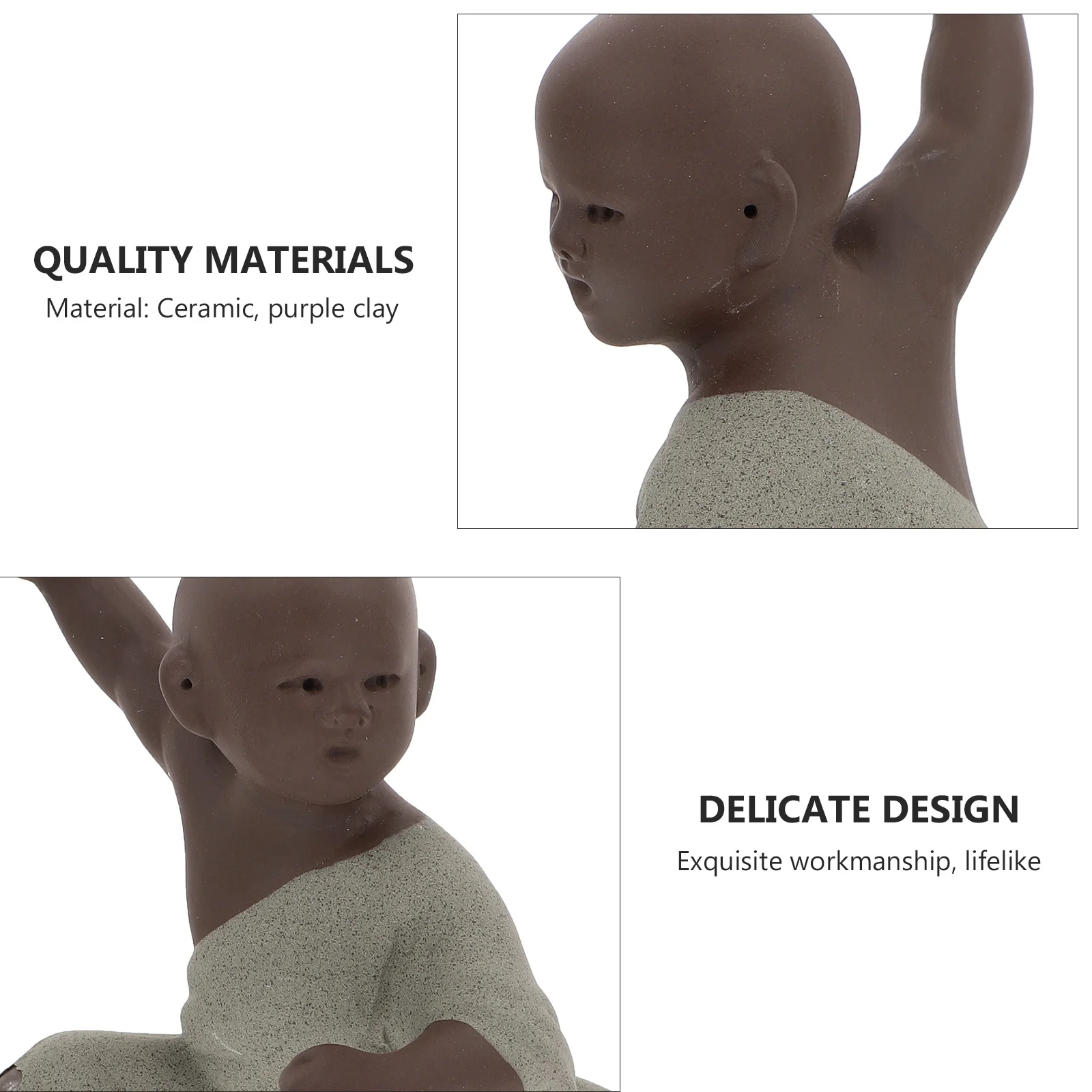 

1Pcs Delicate Tea Pet Ornament Ceramic Monk Statue Symbolizes Wealth Perfect Gift for Tea Lovers Monk Statue