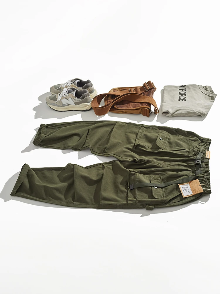 

Американская рабочая одежда в стиле ретро, свободные полотняные саржевые брюки с прямыми штанинами, мужские повседневные дышащие брюки