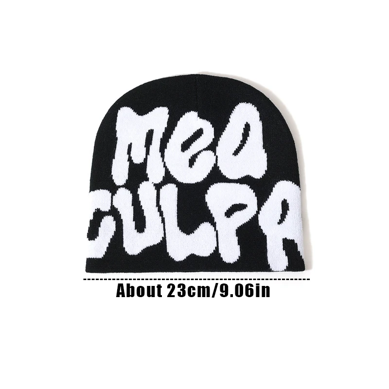New Knitting Beanies Hat Men Women Paragraph Quality Cap Mea Culpa Y2k Warm Fashion Hundred Take Cold Cap for Women Hats