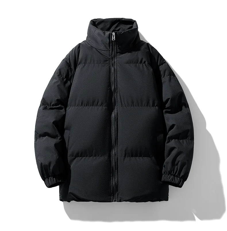 

Couples' Fashion Versatile Puffer Jacket New Stand Up Collar Warm Winter Solid Color Parka Jackets Casual Youth Coat
