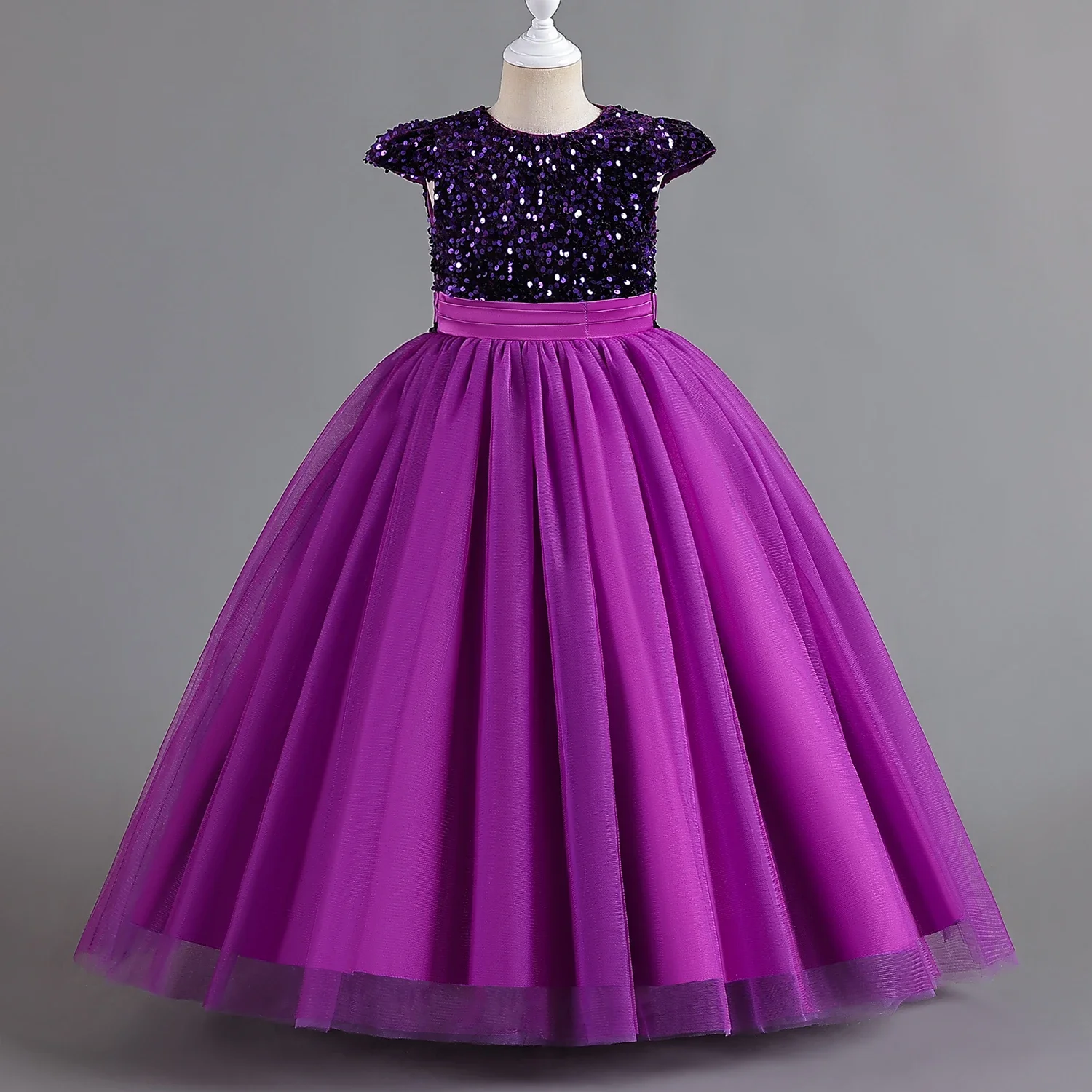 Girls Bridesmaid Dress for 5-14Yrs Wedding Party Long Gown Sequin Children\'s Birthday Formal Gala Dresses Teenager Pageant Dress