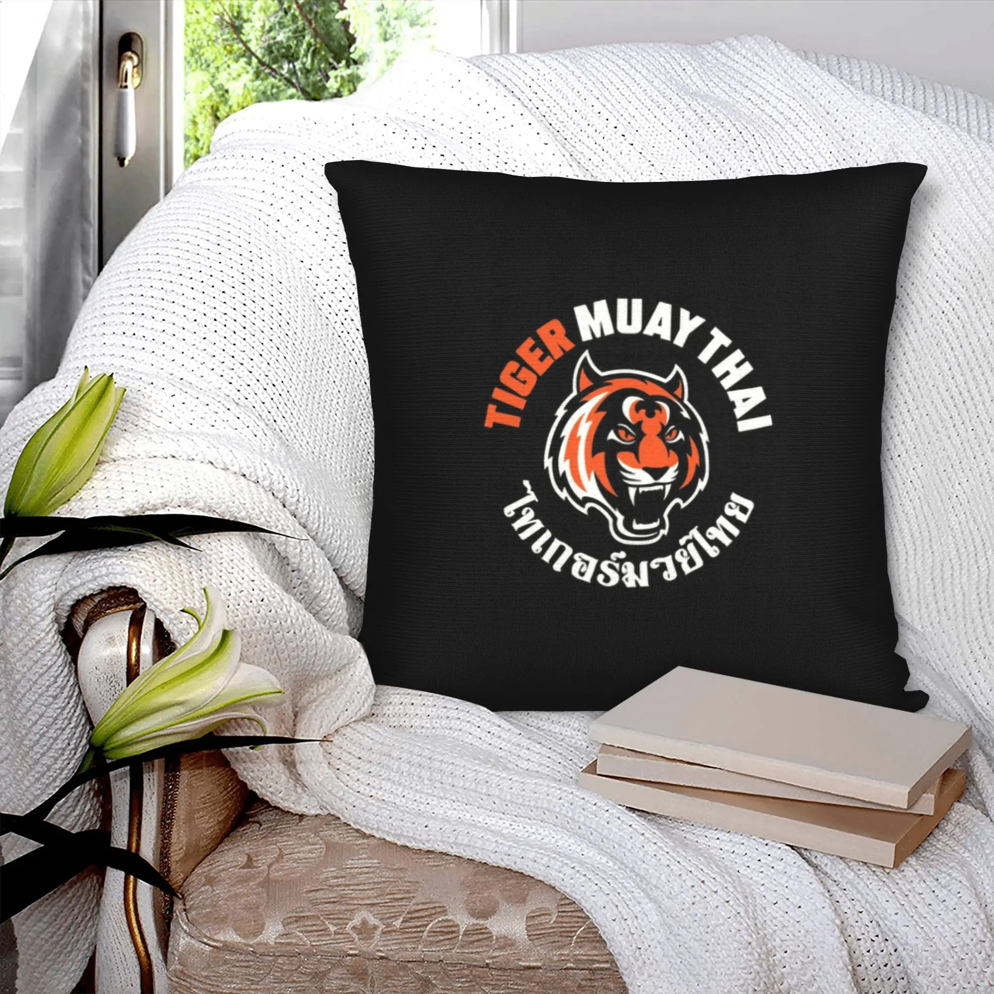 Tiger Muay Thai Luxury Pillow Cover Decoracion Salon Case Thailand Boxing Fighter Car Cushion