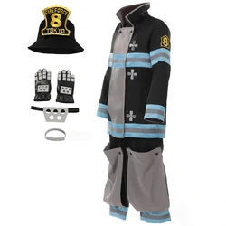 Anime Shinra Kusakabe Cosplay Costume Asa Boiru Coat Pants Uniform Force Shouboutai Brigade Hair Wigs Men