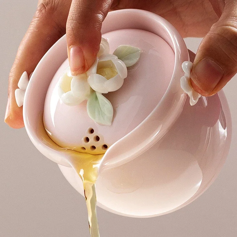 Office Decoration Ceramic Small Teapot Brewing Pot Household Anti-Scalding Hand Grasp Set Accessories