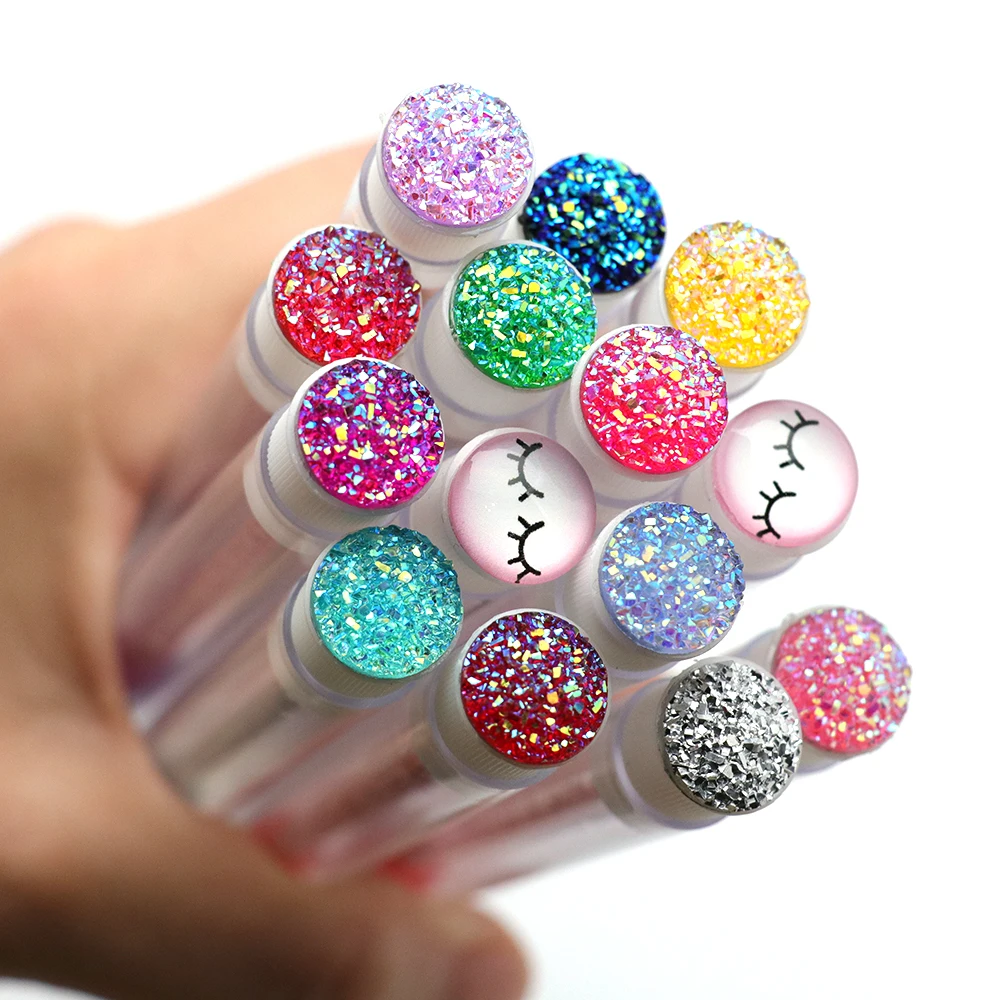 

50 шт. многоразовая щетка для ресниц, одноразовые палочки для ресниц, тюбик, щетка для бровей, пыленепроницаемая, сверкающая, сломанный бриллиант внизу