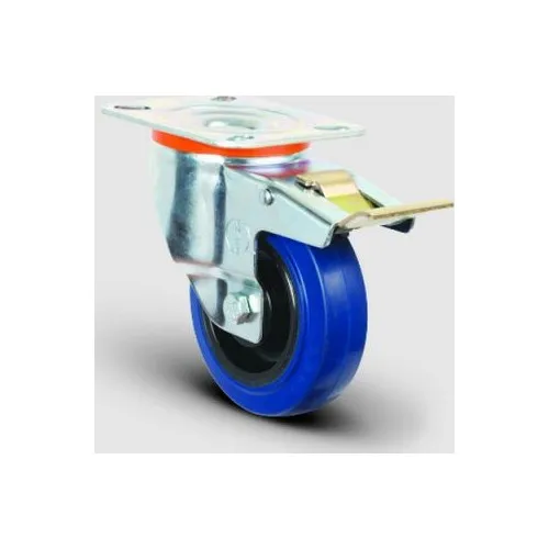 

Spherical With Brake, Plate Connected, Roller Bearing, Elastic Rubber Light Industrial Wheel Diameter: 125 - Em01 Zmrm 125F