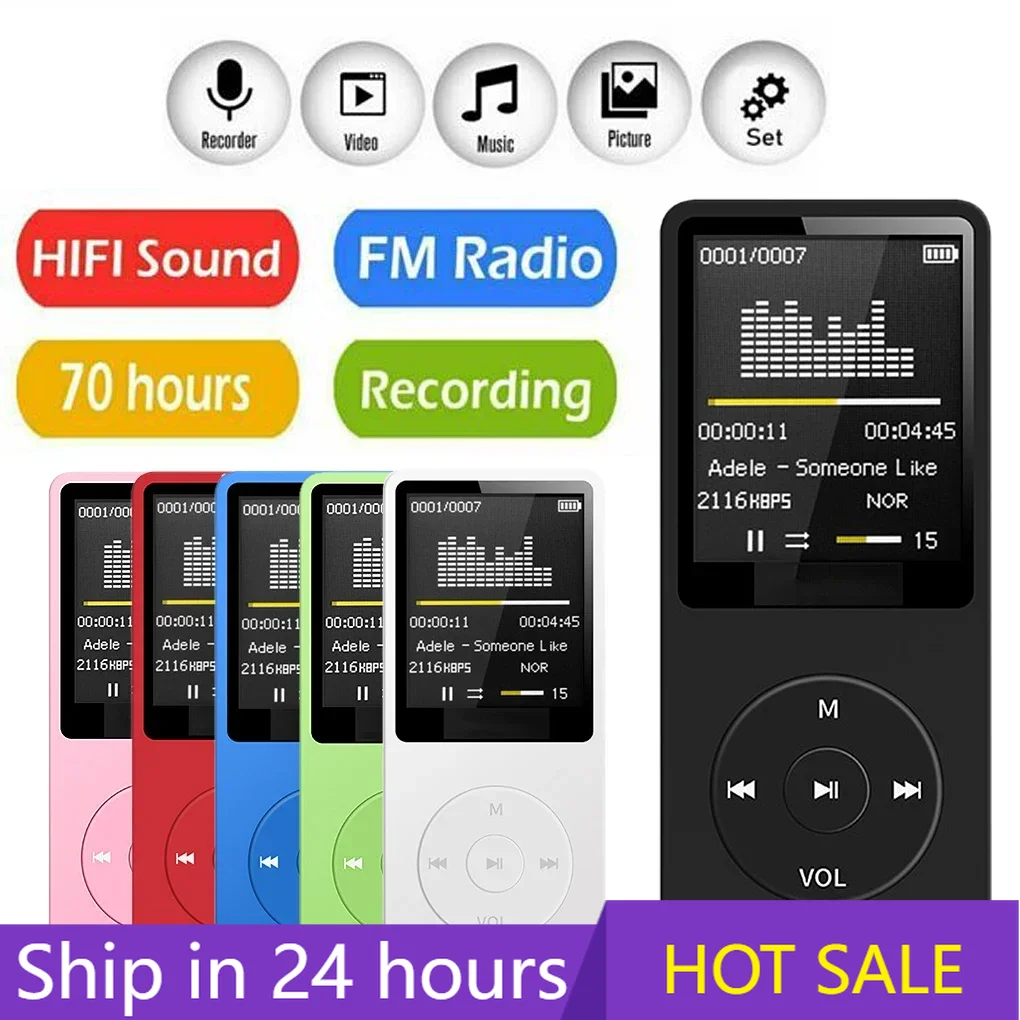 

Bluetooth-совместимый Mp3-плеер без потерь, портативный FM-радио, внешний ультратонкий студенческий спортивный Walkman, Mp3-плеер, рекордер