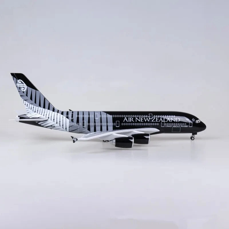 

1:160 Scale 47cm A380 New Zealand Airways Assemble Aircraft Model With LED Light Diecast Resin Airplane Toy Aviation Souvenir